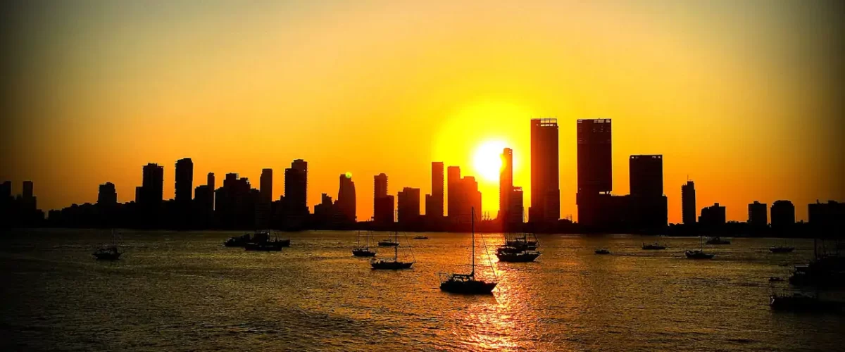 Cartagena skyline sunset