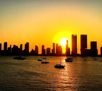 Cartagena skyline sunset